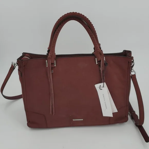 🆕 Rebecca Minkoff Regan Nubuck Leather Satchel - Picture 7 of 8